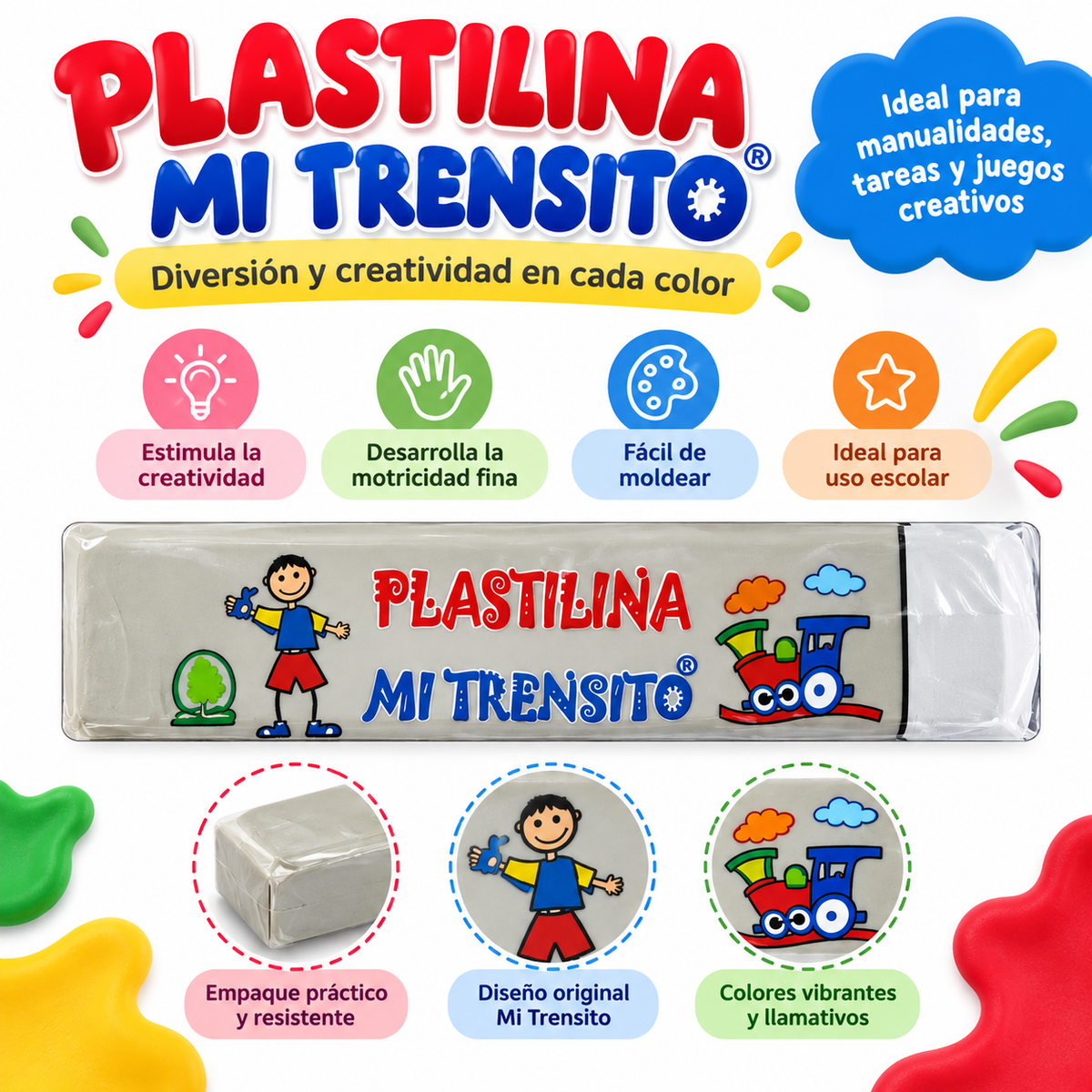 Plastilina En Barra Color Gris