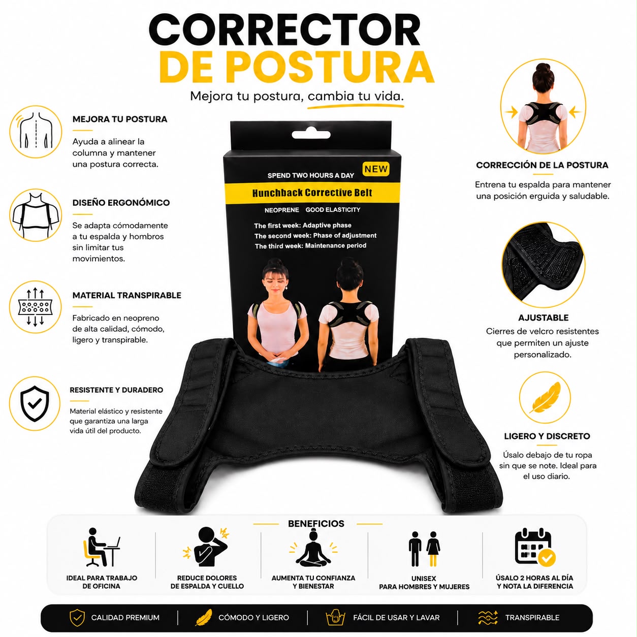 Corrector De Postura Unisex Talla Única