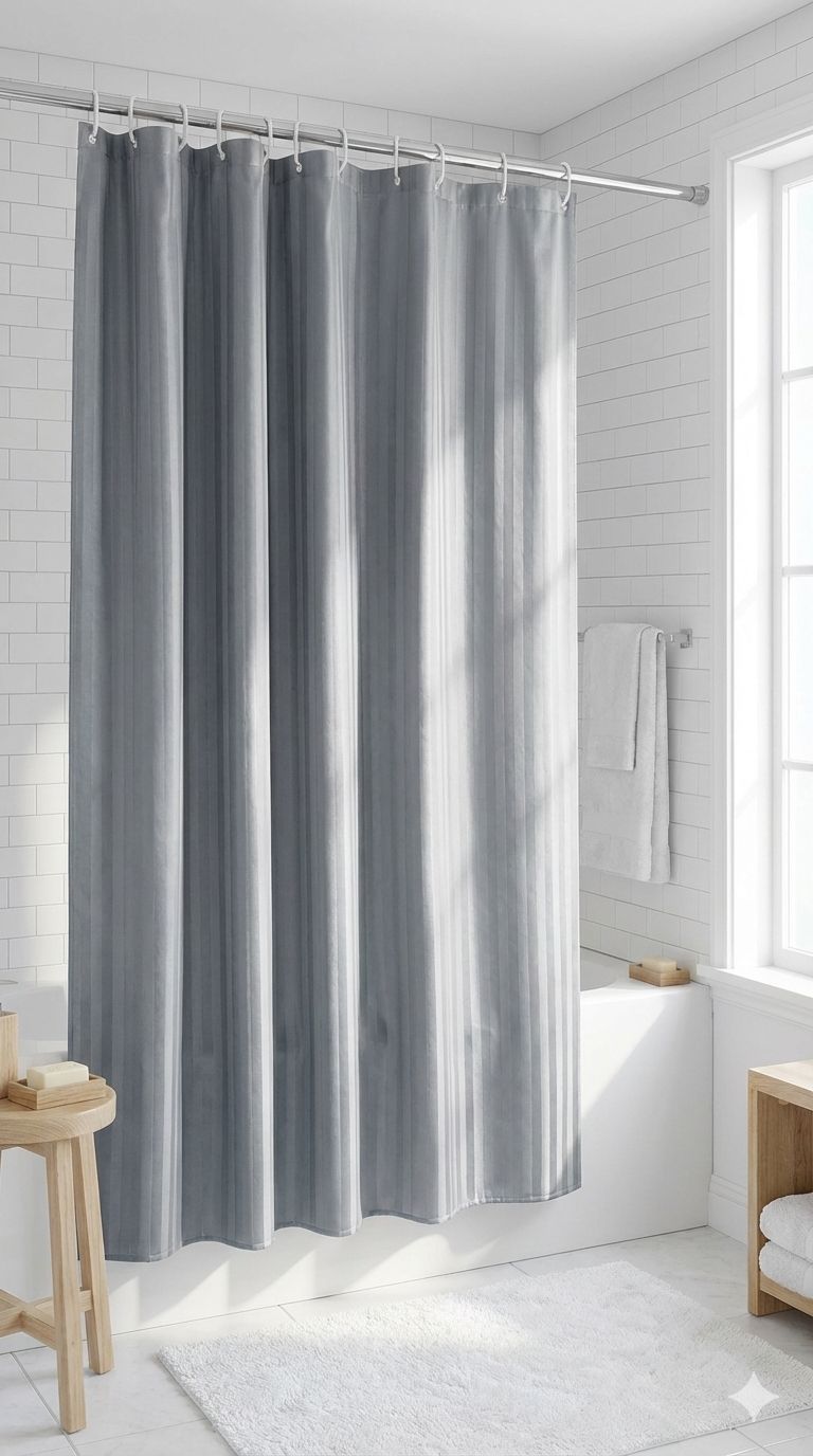Cortina Para Baño Gris