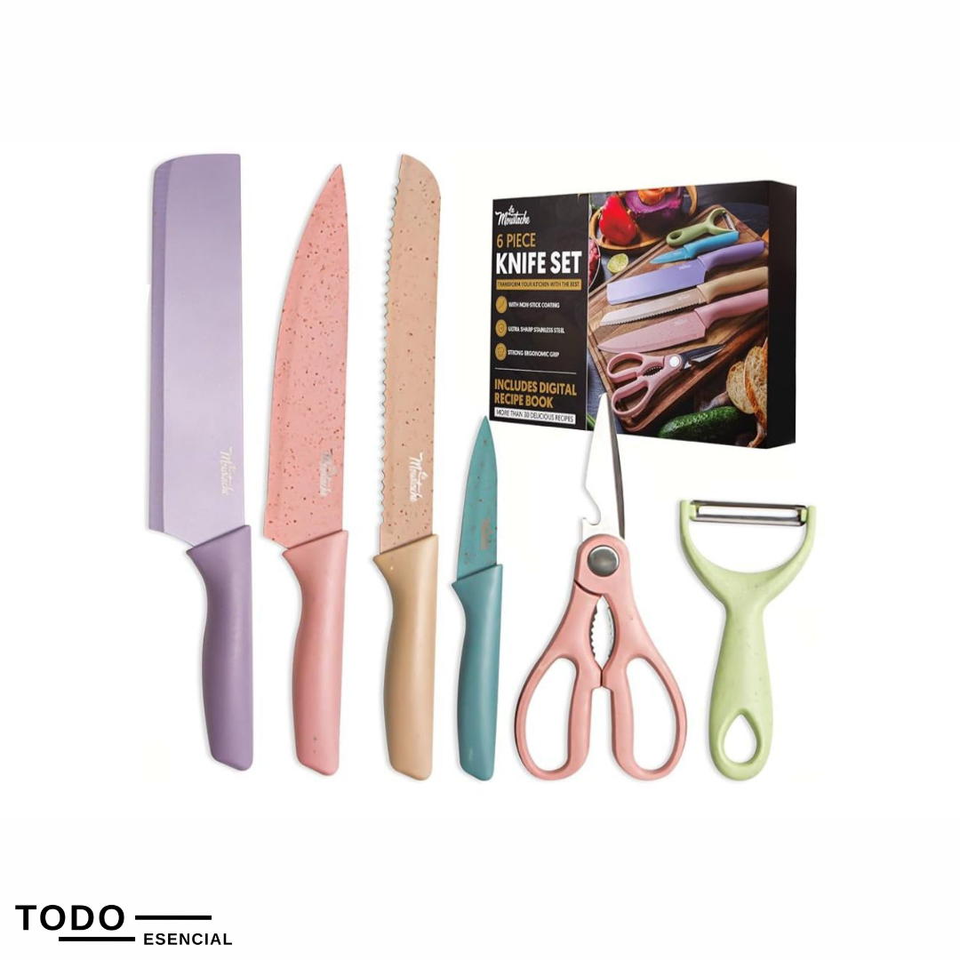 Set de Cocina 6 en 1 Juego de Cuchillos