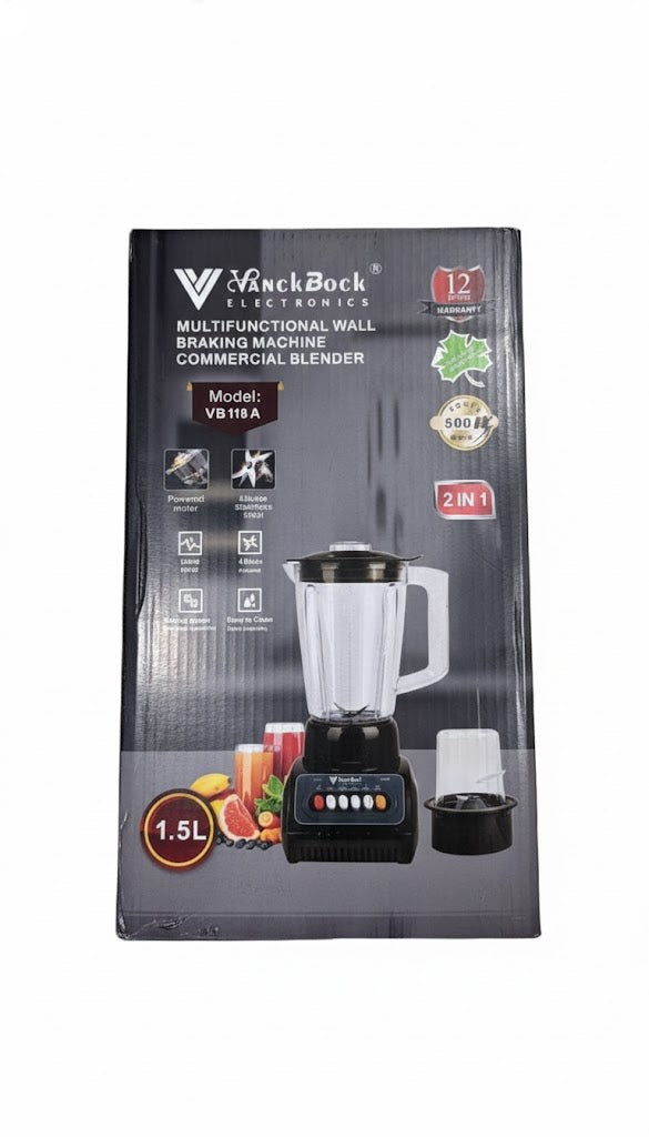 Licuadora Vaso Plástico 1.5 Litros Fly Home T40 + Picador