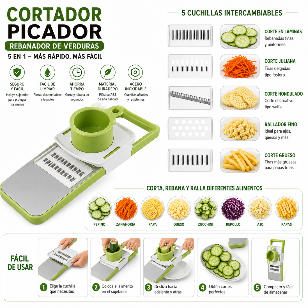 Cortador Picador Rebanador Verduras