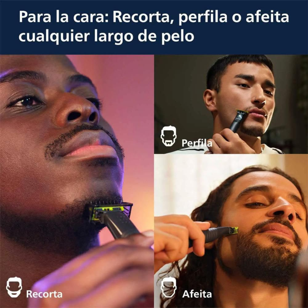 Máquina De Afeitar Eléctrica Philips Oneblade Con Peines Qp1424/10