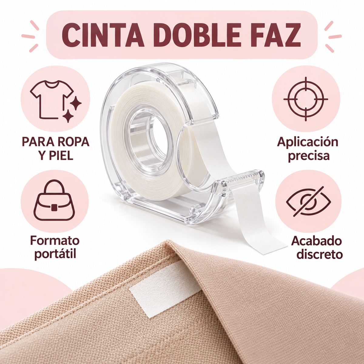 Cinta Adhesiva Doble Faz Escotes Body Tape