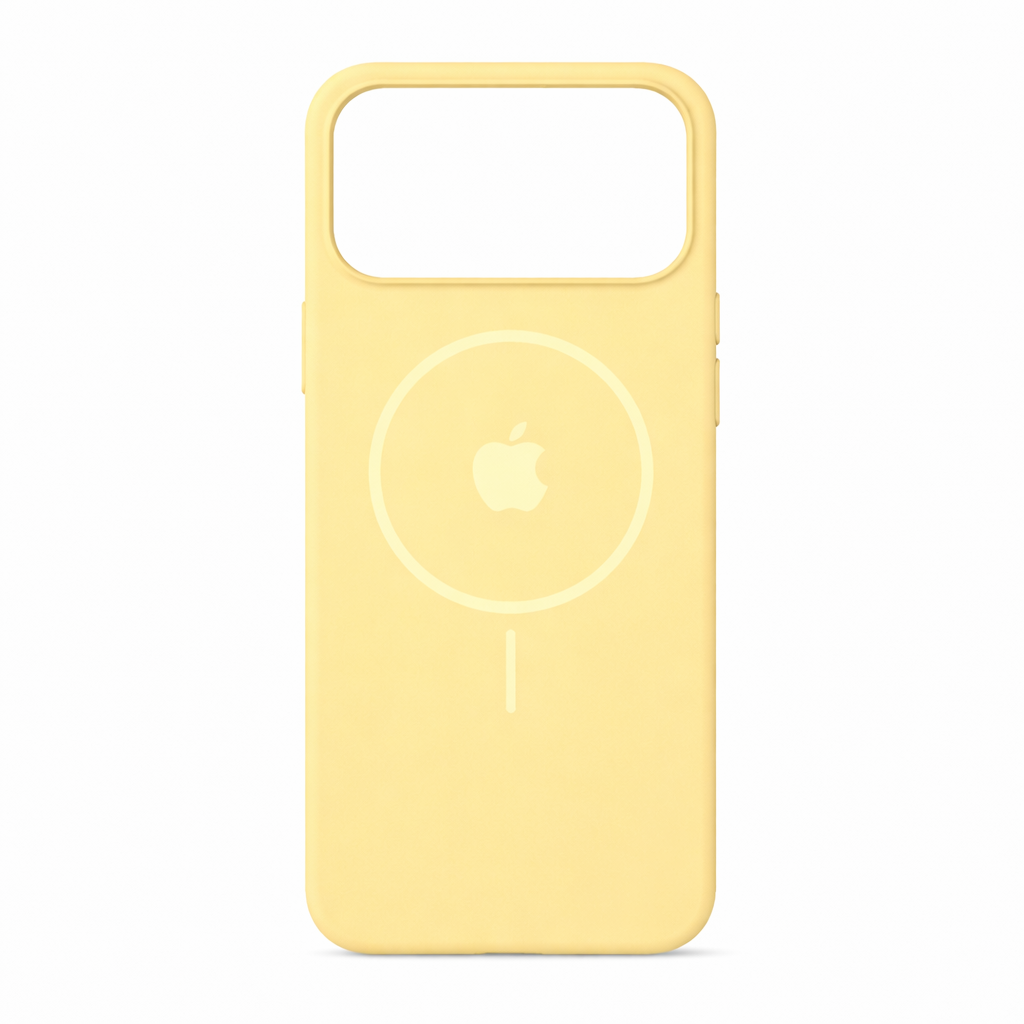 Estuche silicona MagSafe iPhone 17 pro Amarillo Claro