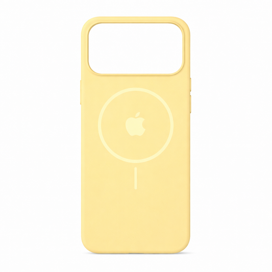 Estuche silicona MagSafe iPhone 17 Pro Max Amarillo Claro