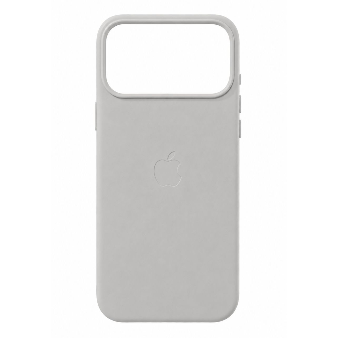 Estuche Iphone 17 Pro Cuerina Gris Claro Con Magsafe