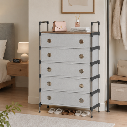 Zapatero Clóset Gabinete Plegable Organizador de Zapatos 5 Puestos