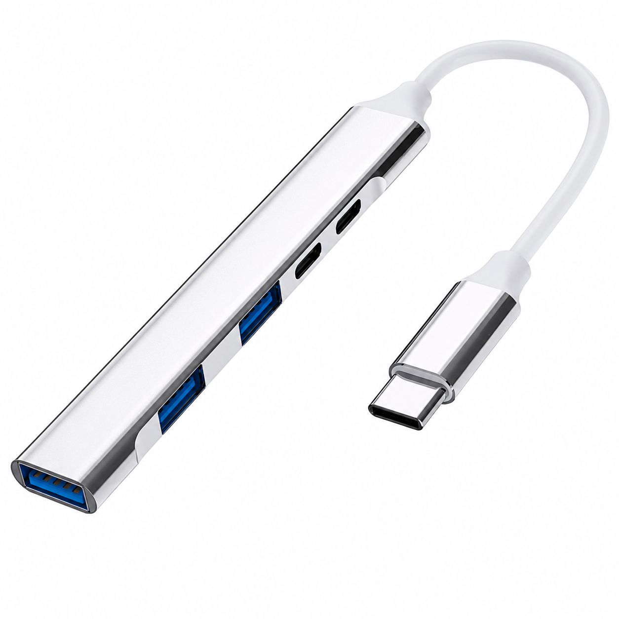 Multipuerto Usb y Tipo C de 5 Puertos con Conexión Tipo C