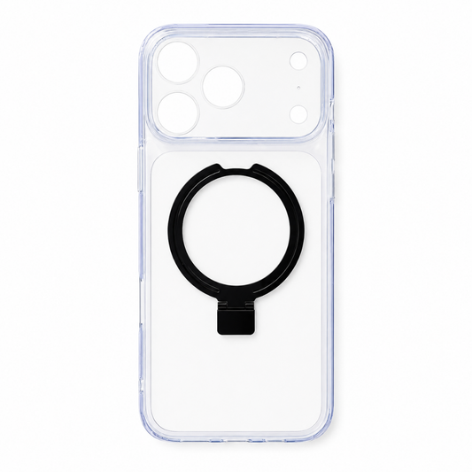 Estuche iPhone 18 pro con soporte metálico negro
