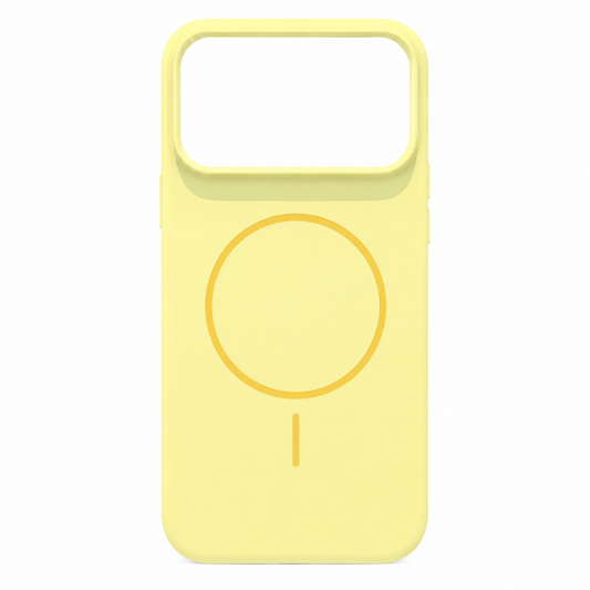 Estuche iPhone 17  pro Max silicona MagSafe amarillo