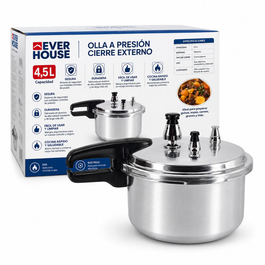 Olla Presion Everhouse 4,5L Cierre Externo