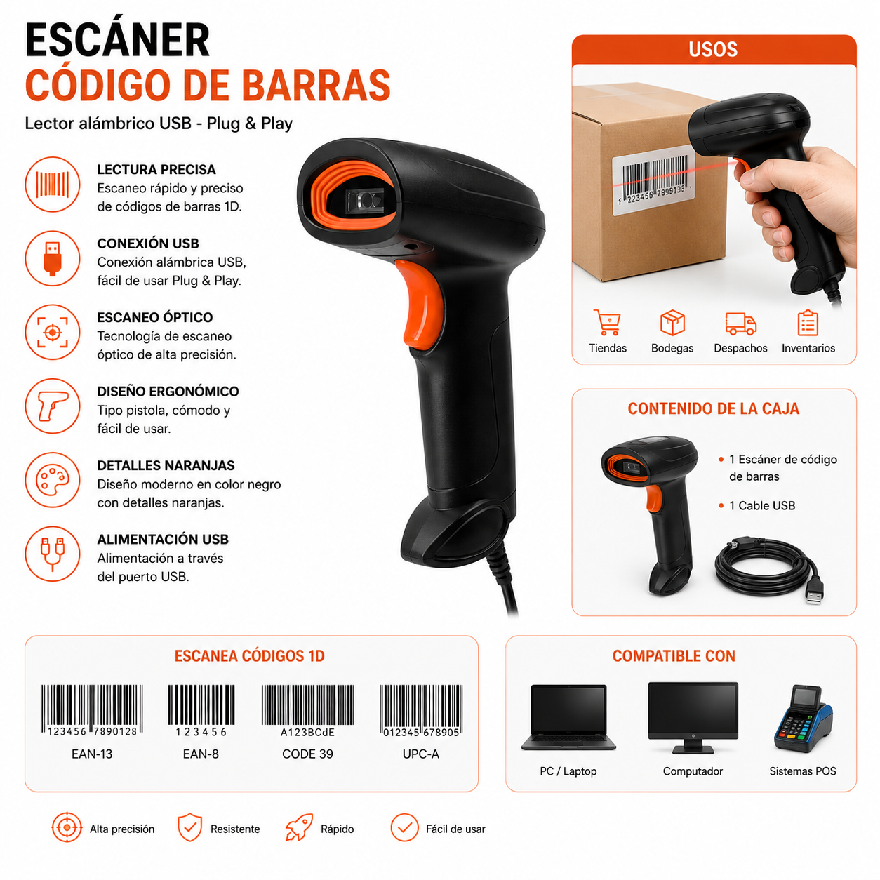 Escáner de Código de Barras Lector de Código
