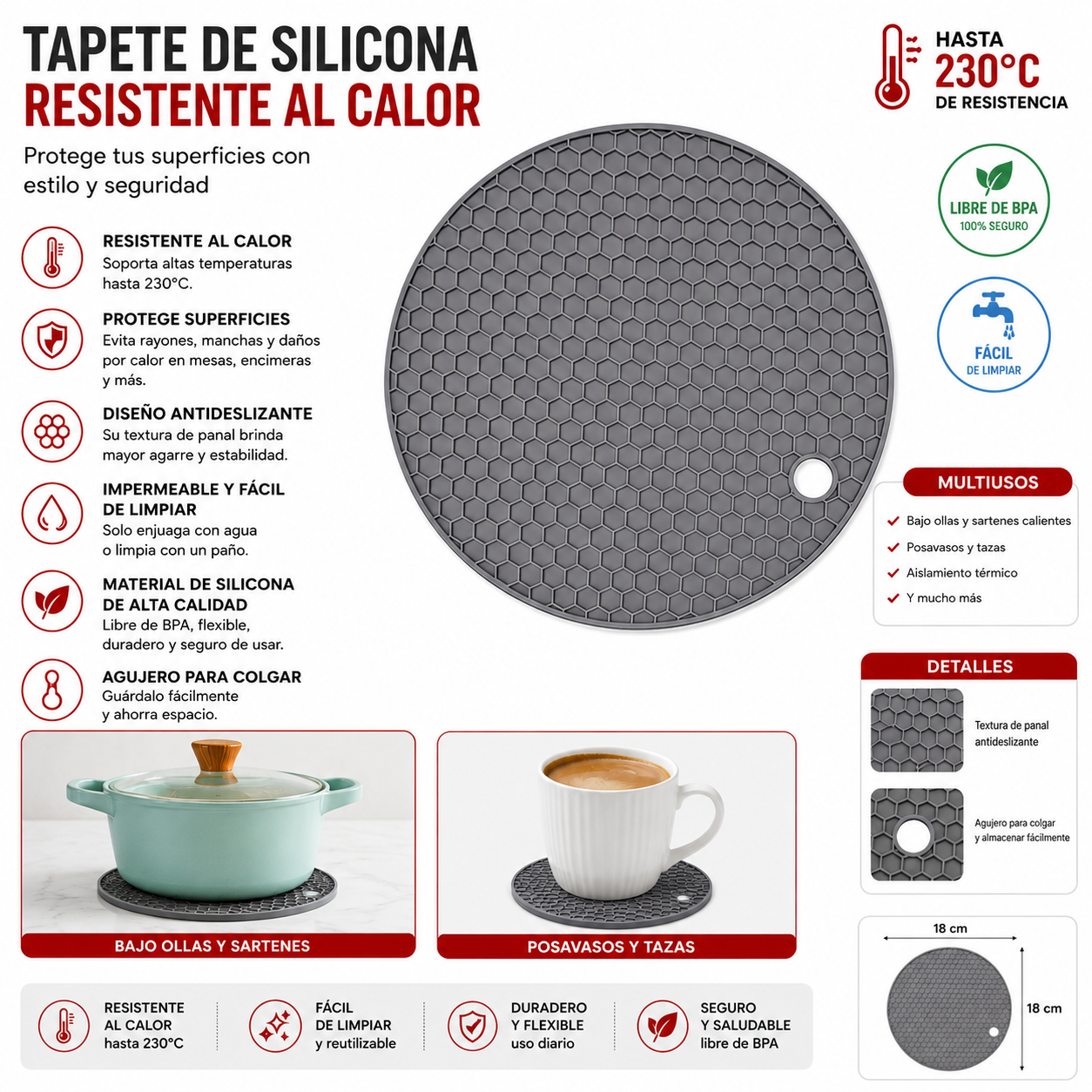 Tapete de Silicona Resistente al Calor