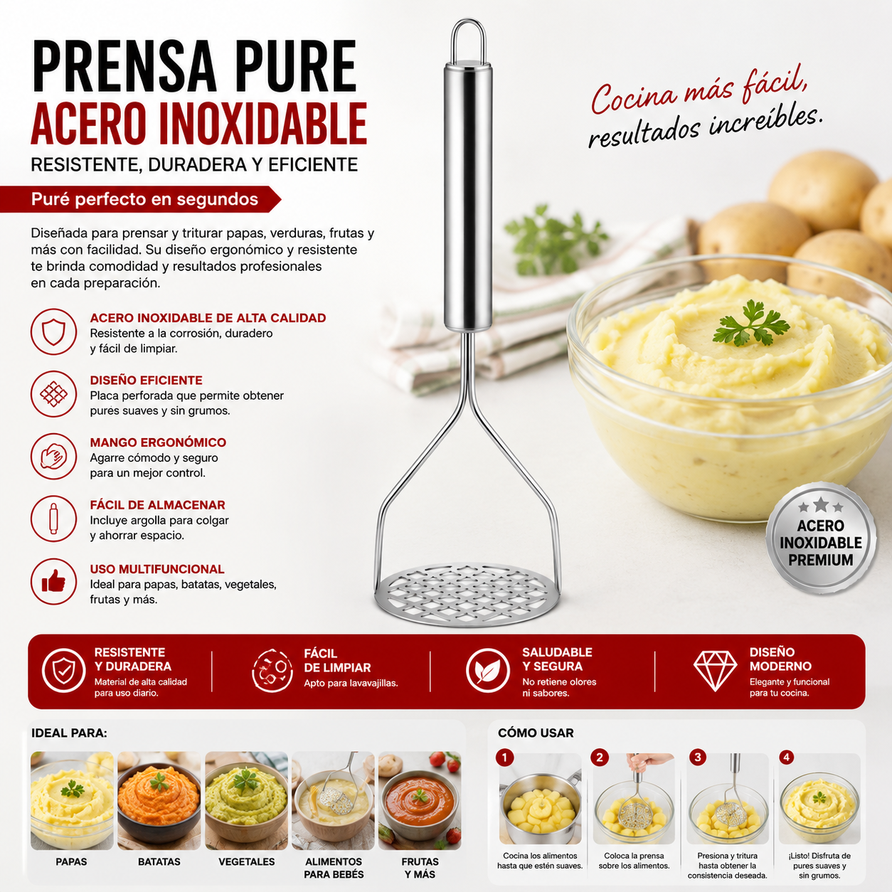Prensa Pure Acero Inoxidable
