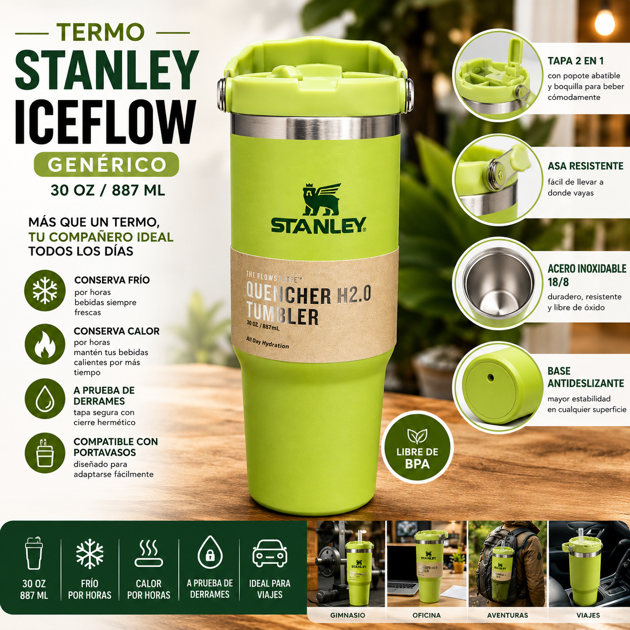 Termo Stanley Iceflow Genérico 30oz Verde