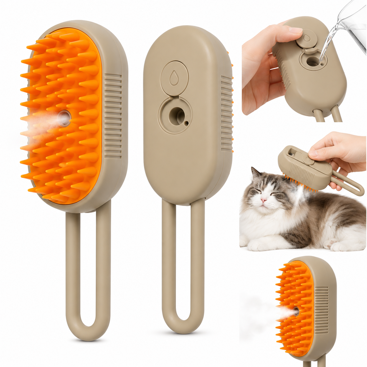 Cepillo Mascota Vaporizador Peine a Vapor
