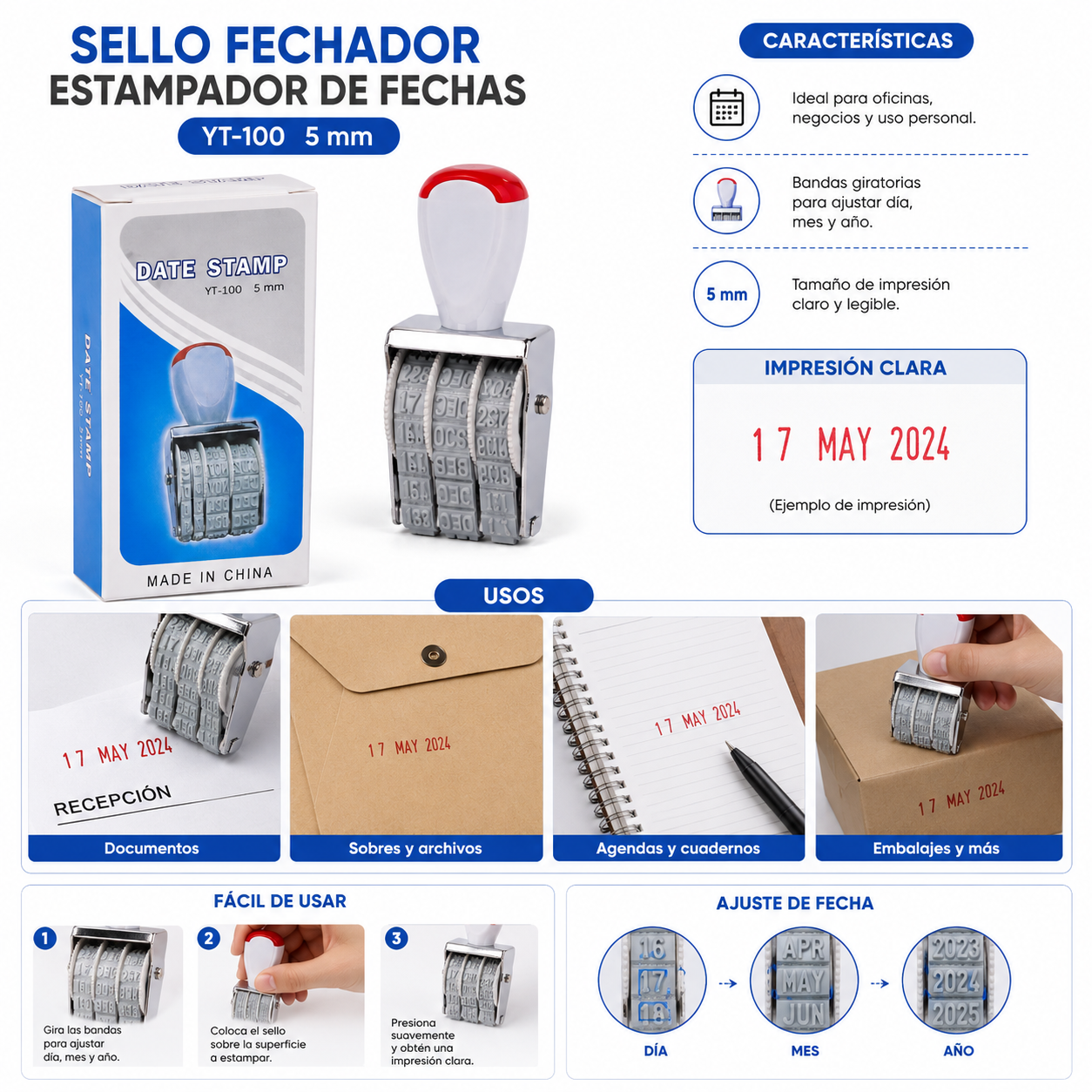 Sello Fechador Estampador de fechas