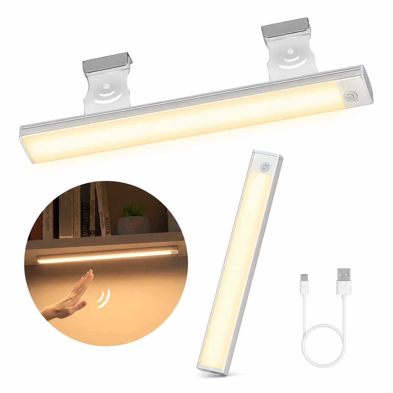 Luz Inteligente con Sensor Barra de Luz Inalámbrica Cálida 30cm