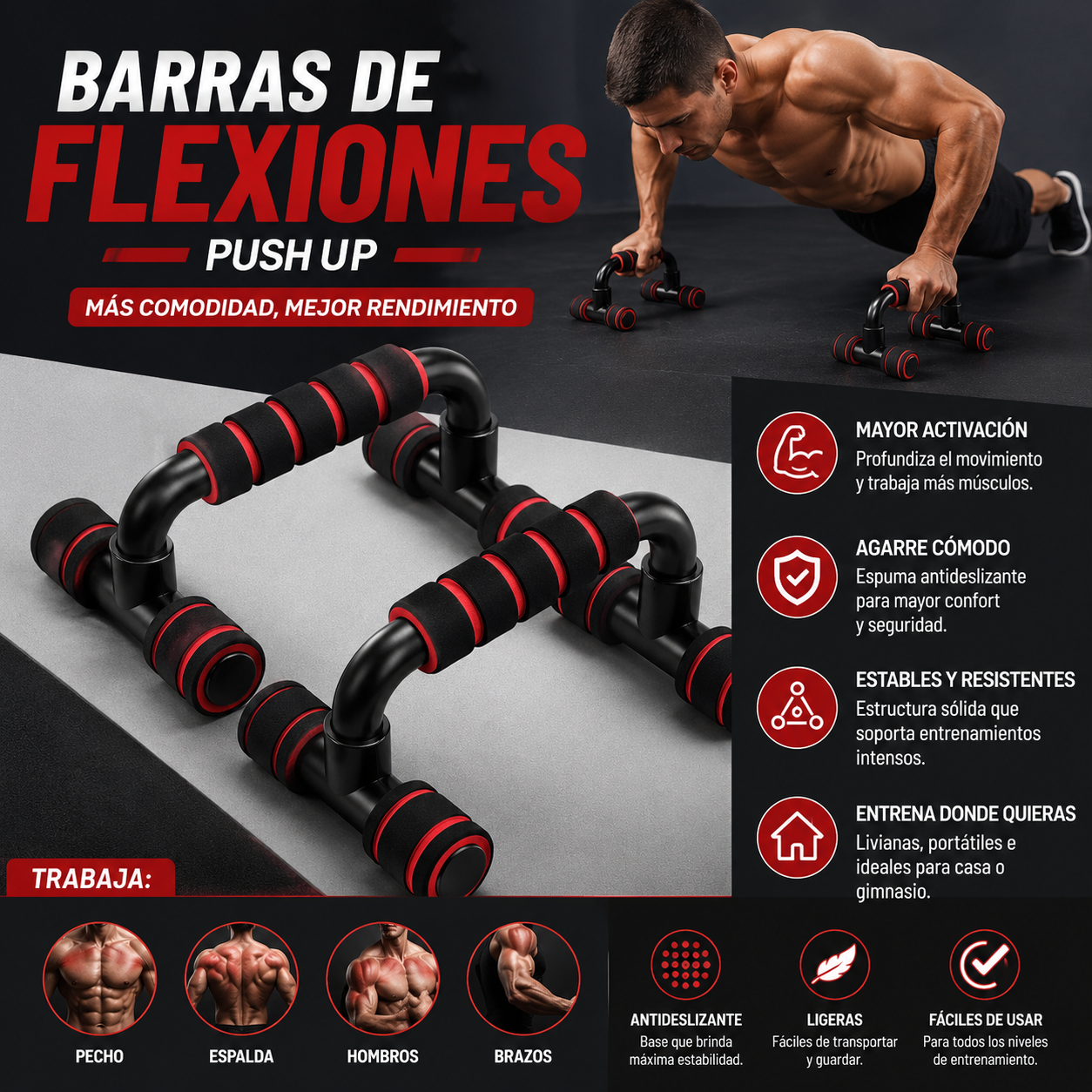 Barras de Flexiones Push Up