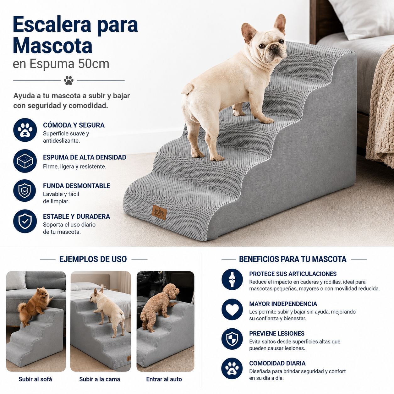 Escalera para Mascota en Espuma 50cm