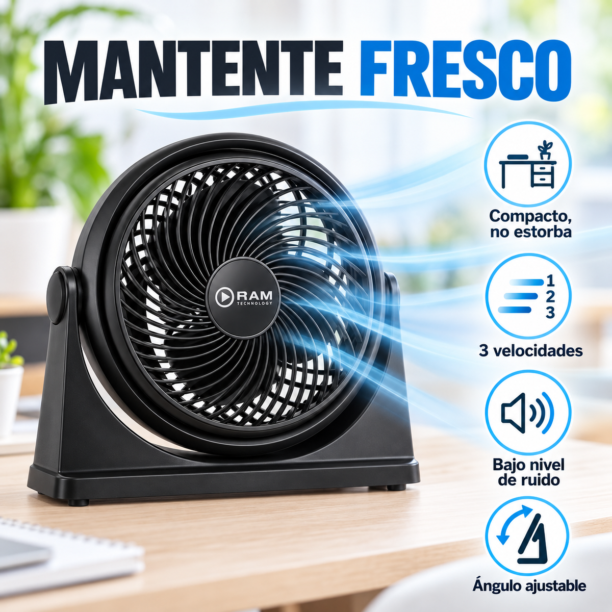 Ventilador de Mesa 8”