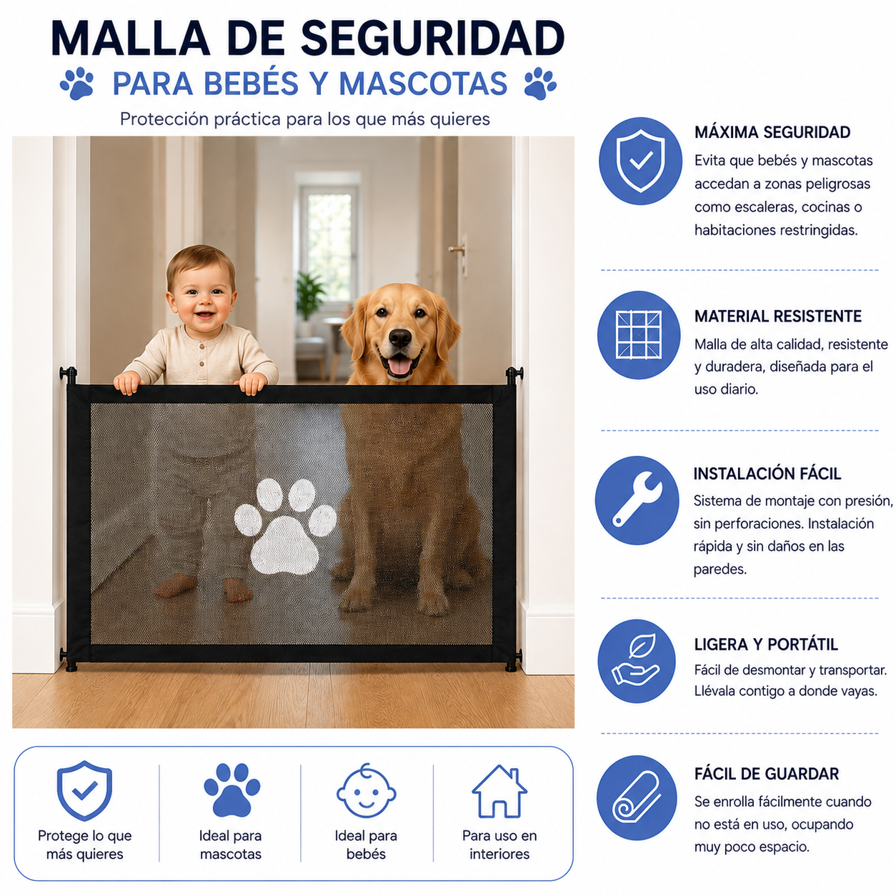 Malla de Seguridad para Bebes y Mascotas