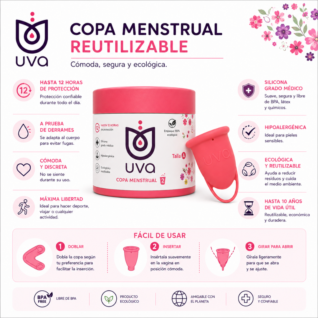 Copa Menstrual Essential Talla A Salmón Uva