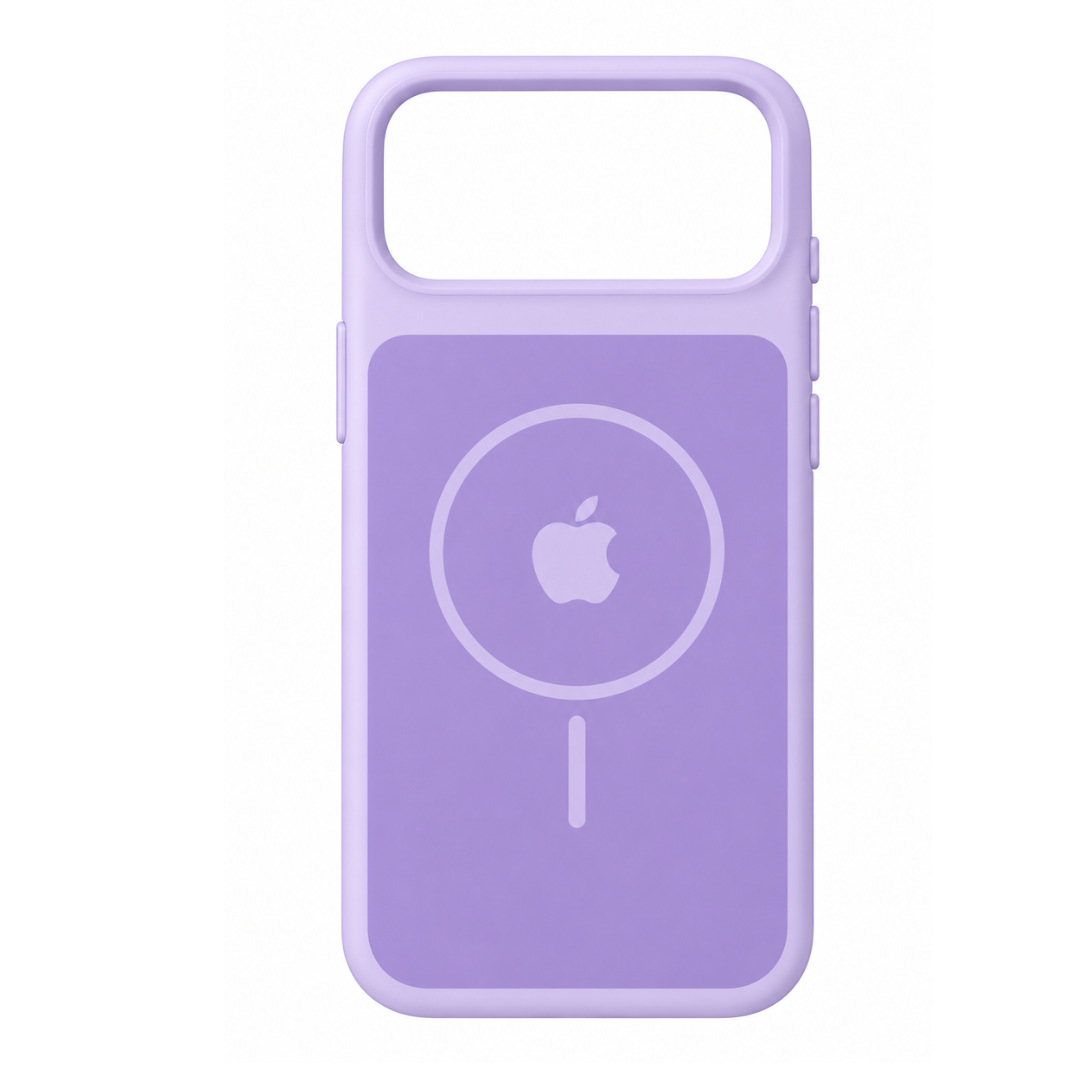 Estuche Iphone 17 Pro Max Silicona Luxe Morado Con Logo
