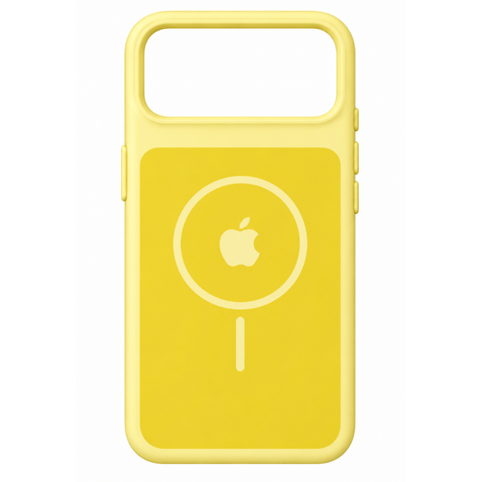 Estuche Iphone 17 Pro/18 Pro Silicona Luxe Amarillo Con Logo