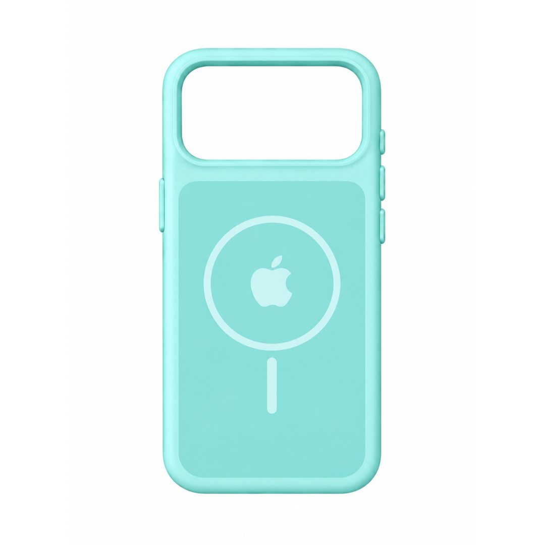 Estuche Iphone 17 Pro Max Silicona Luxe Aguamarina Con Logo