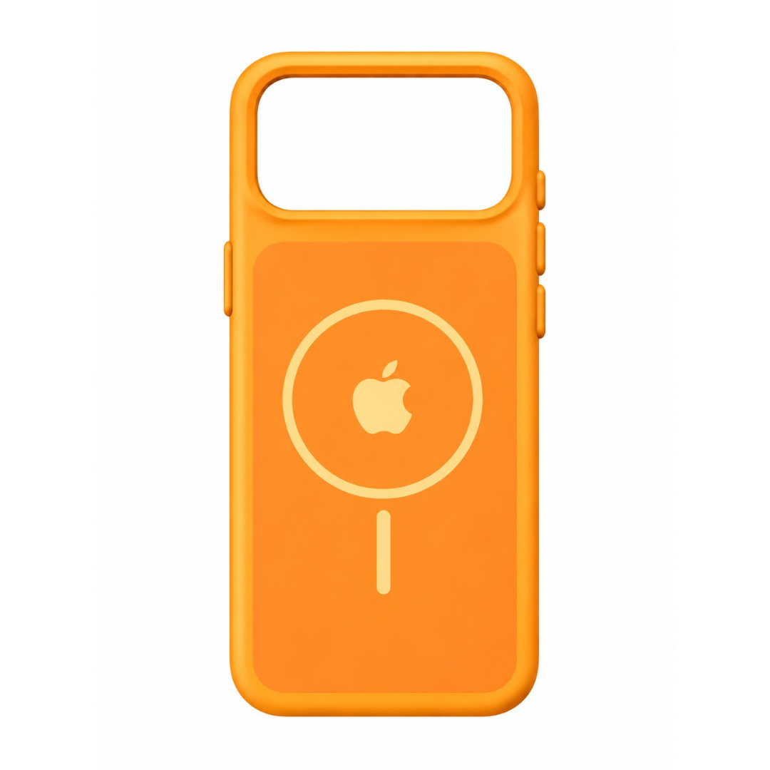 Estuche Iphone 17 Pro Max Silicona Luxe Naranja Con Logo
