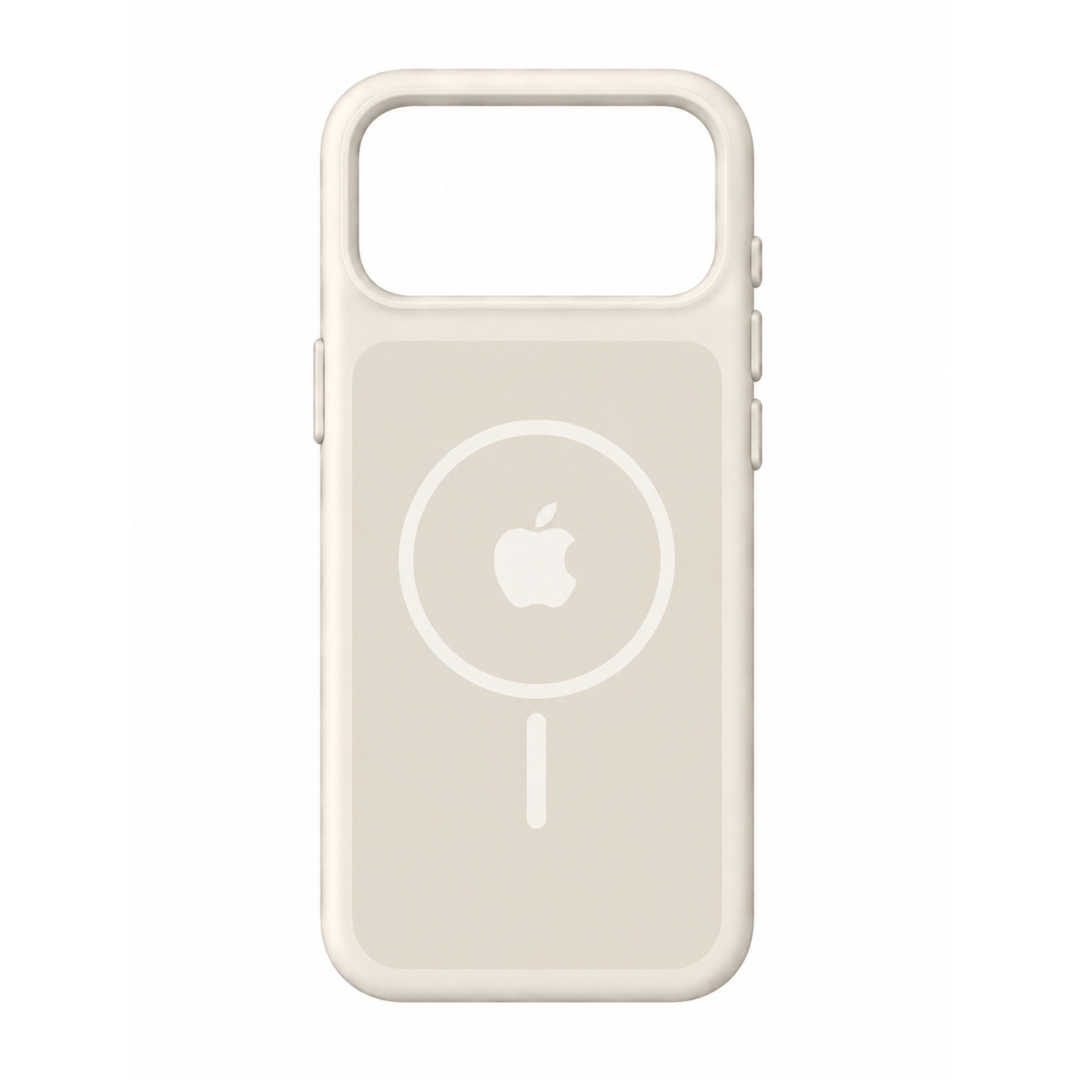 Estuche Iphone 17 Pro Max Silicona Luxe Beige Con Logo