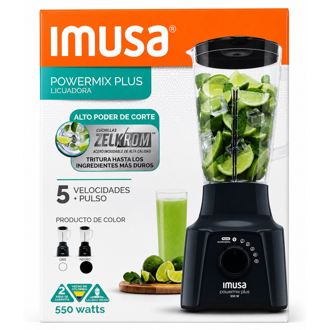 Licuadora Imusa Powermix Glass 5 Velocidades