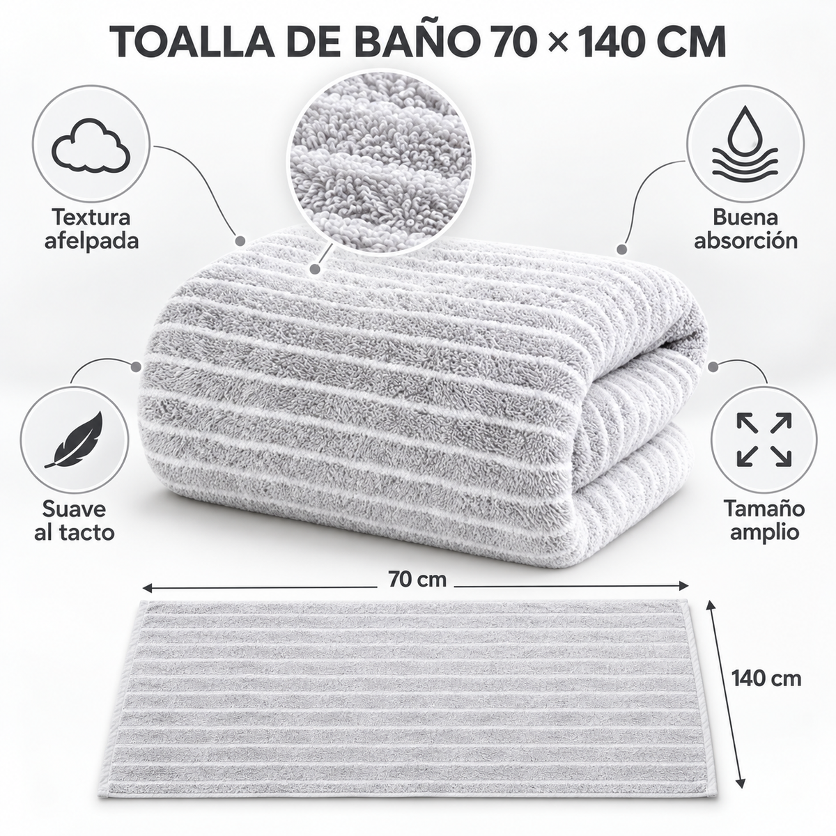 Toalla de Baño 70cm x 140cm
