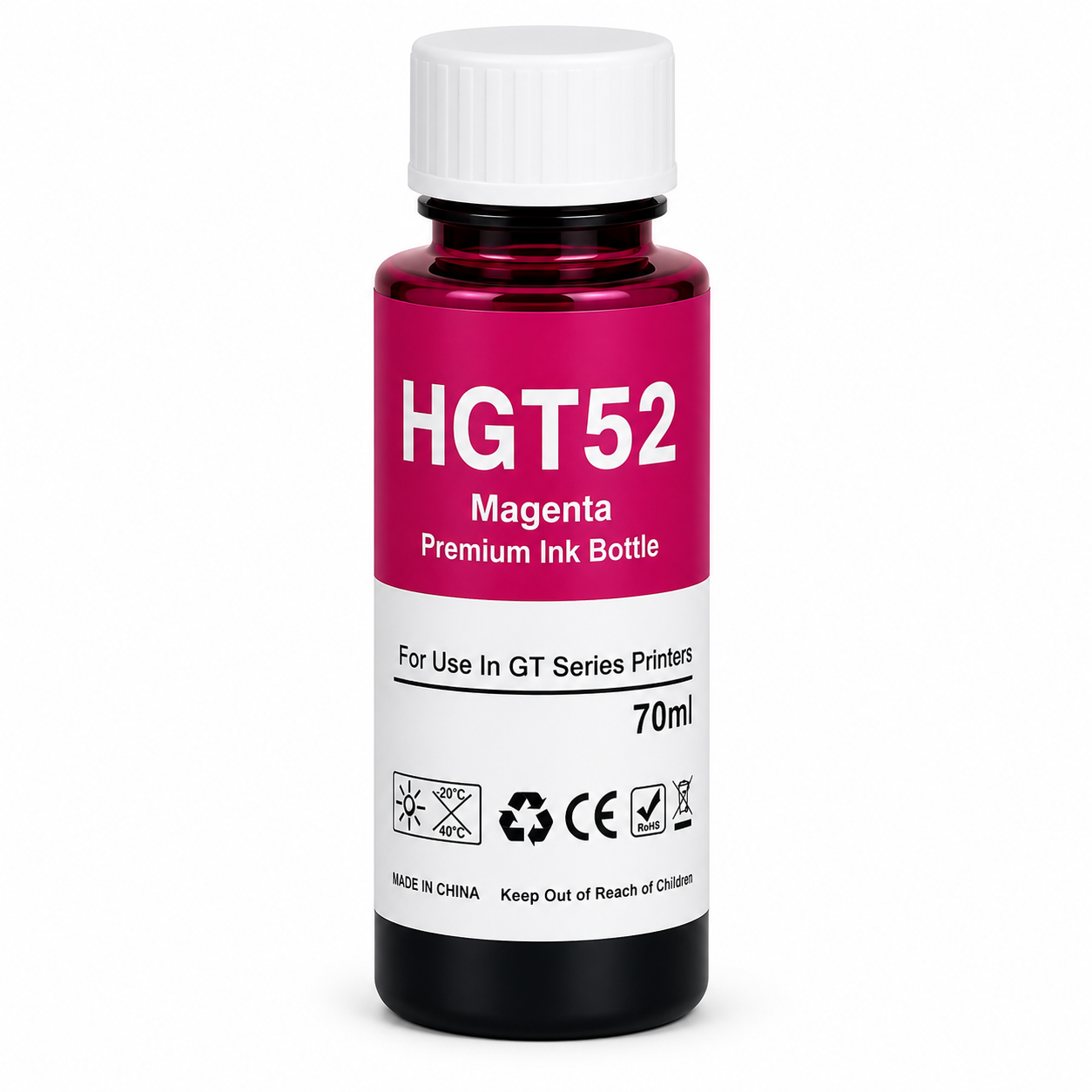 Tinta generica compatible con HP GT52(magenta) 70ml