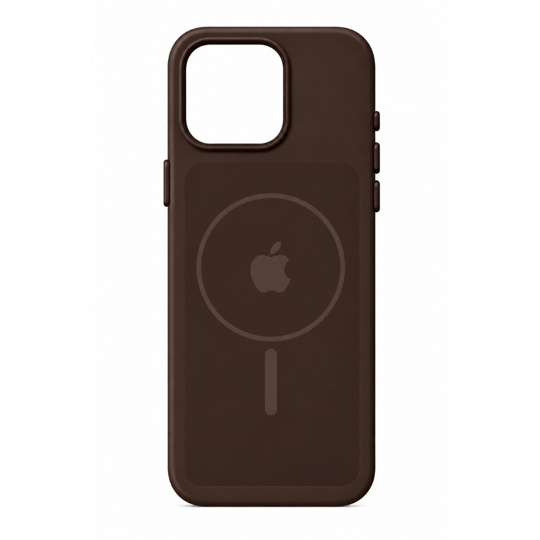 Estuche Iphone 16 Pro Silicona Luxe Cafe Oscuro Con Logo