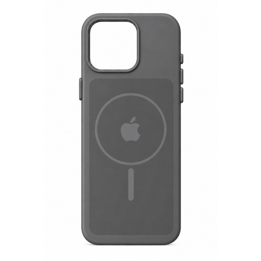 Estuche Iphone 16 Pro Max Silicona Luxe Gris Con Logo