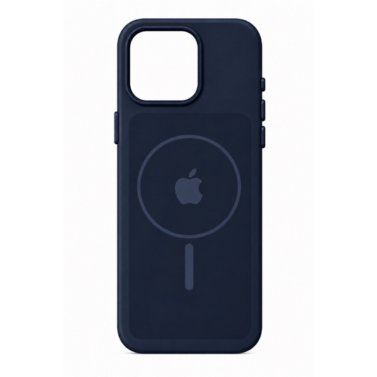Estuche Iphone 16 Pro Max Silicona Luxe Azul Oscuro Con Logo