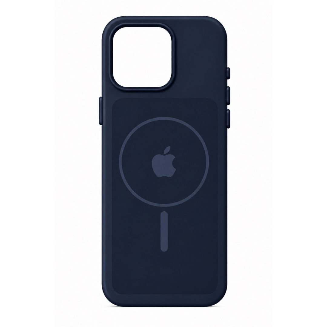 Estuche Iphone 16 Pro Silicona Luxe Azul Oscuro Con Logo