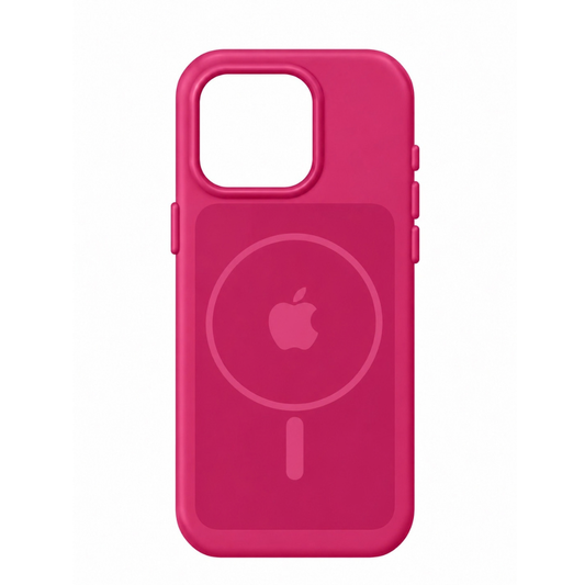 Estuche Iphone 16 Pro Max Silicona Luxe Fucsia Con Logo