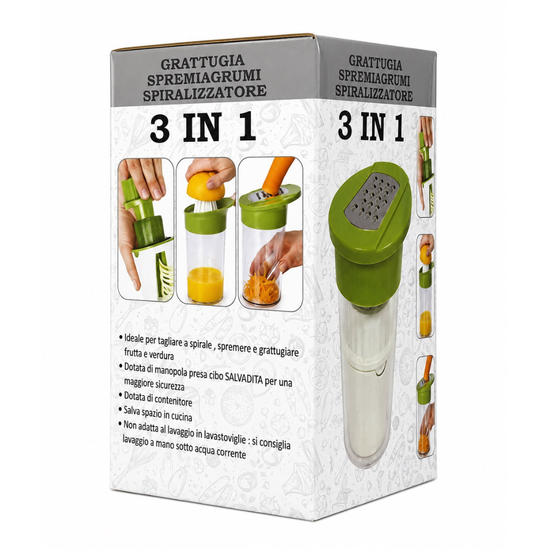 Rallador Exprimidor Vaso Multiuso 3 En 1