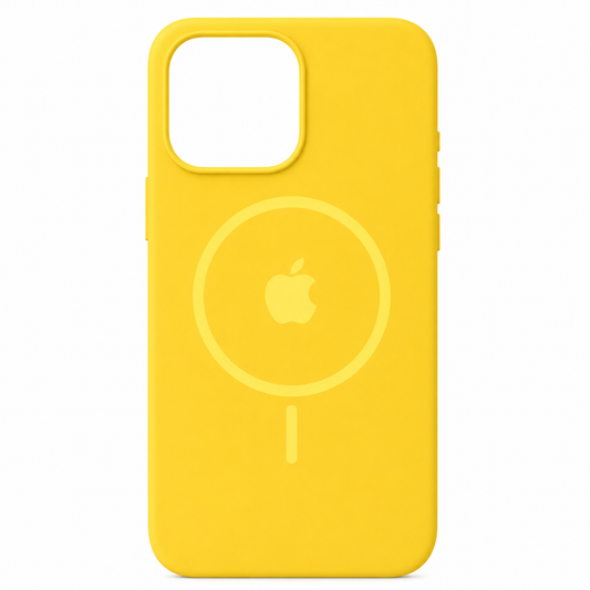 Estuche Silicona Magsafe Iphone 15 Pro Max Amarillo