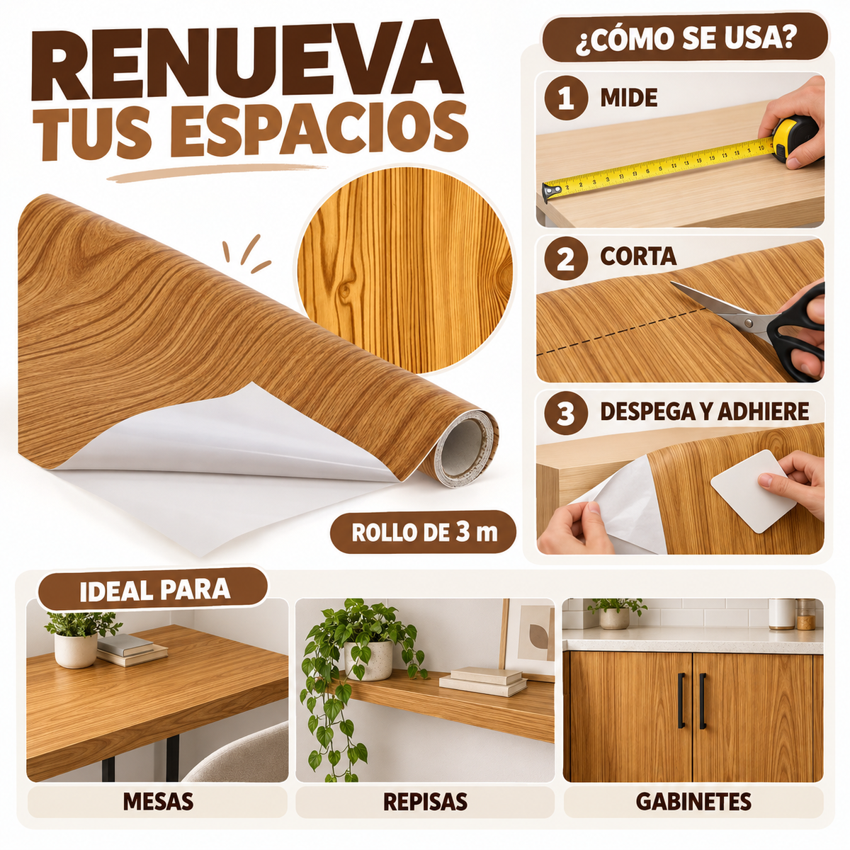 Contact Tipo Madera 3m