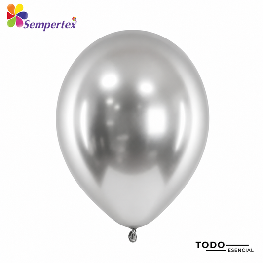 Globos Sempertex Bombas 50 Unidades Satin Plata