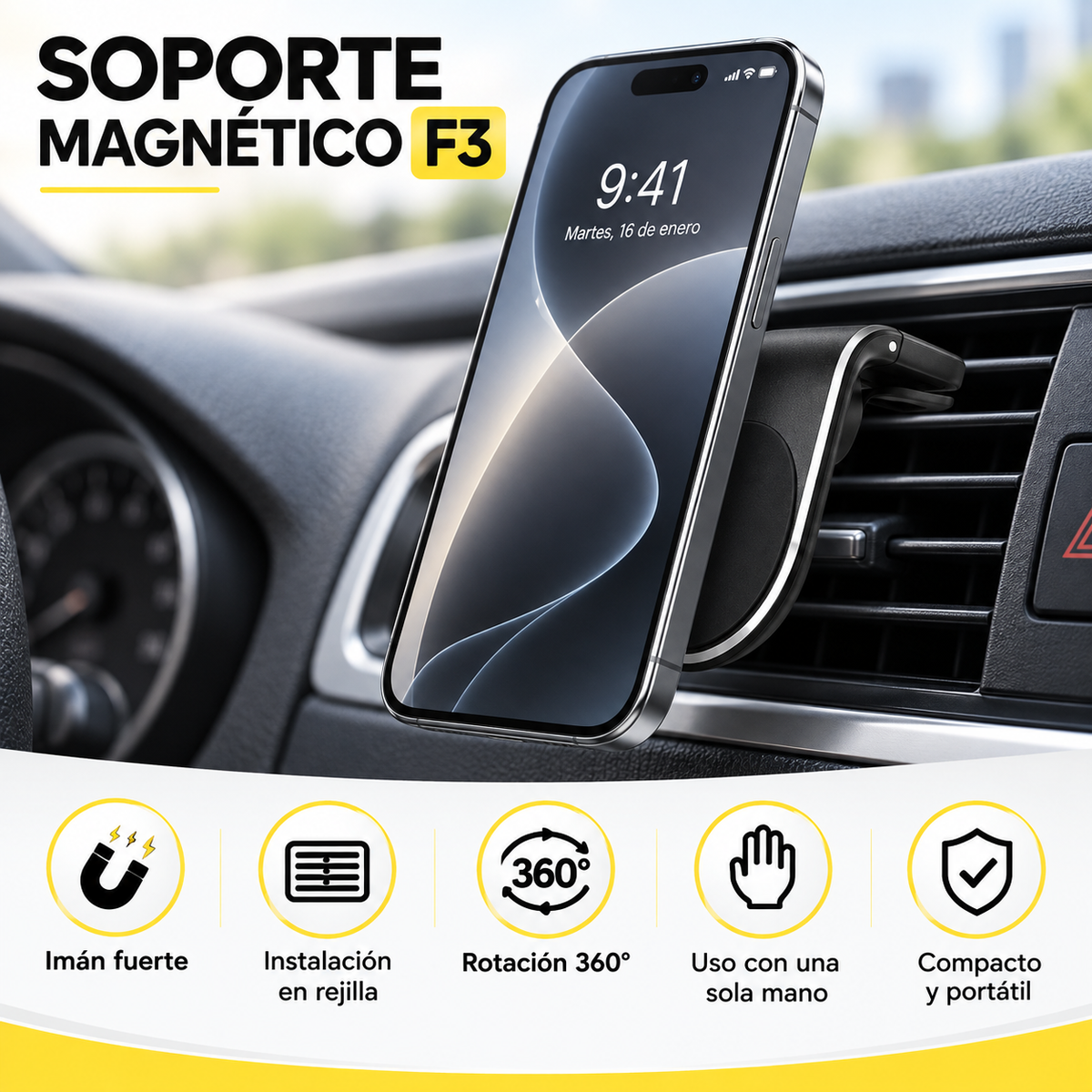 Soporte Celular para Carro Magnético