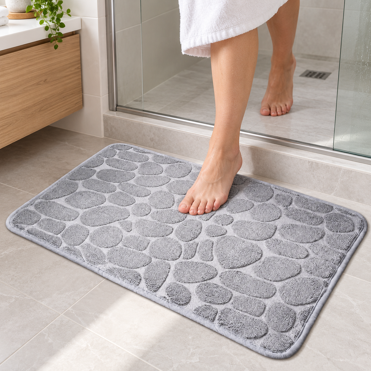 Tapete de Baño Gris