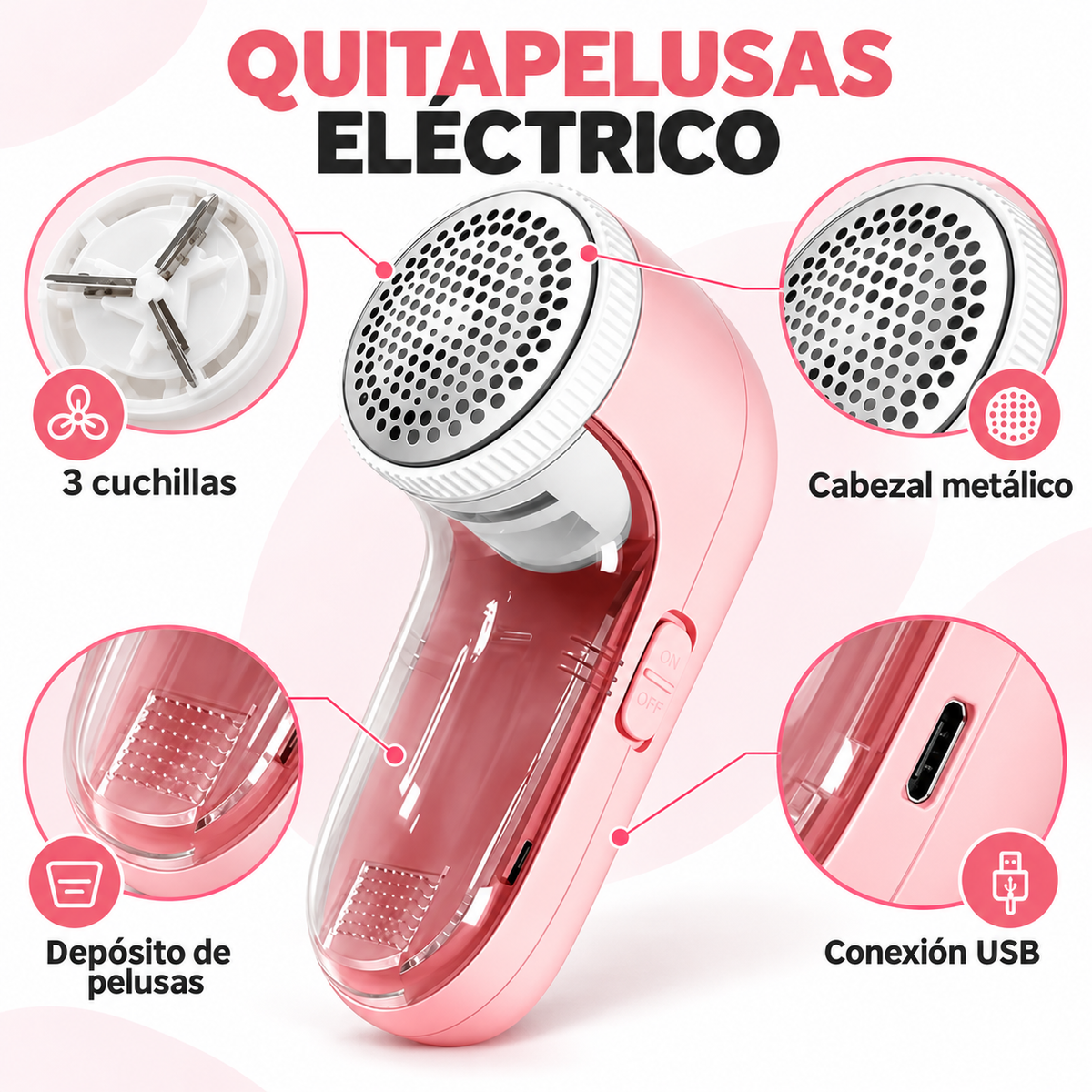 Quitapelusas Quitamotas Removedor de Pelusas Eléctrico