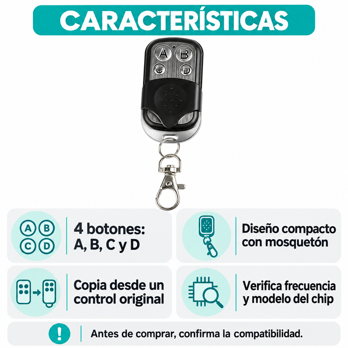 Mando a Distancia Copia Puerta Garaje Coche
