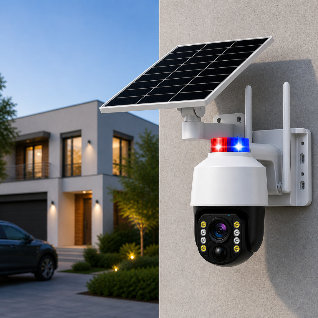 Cámara Panel Solar Full HD Exterior con Alarma